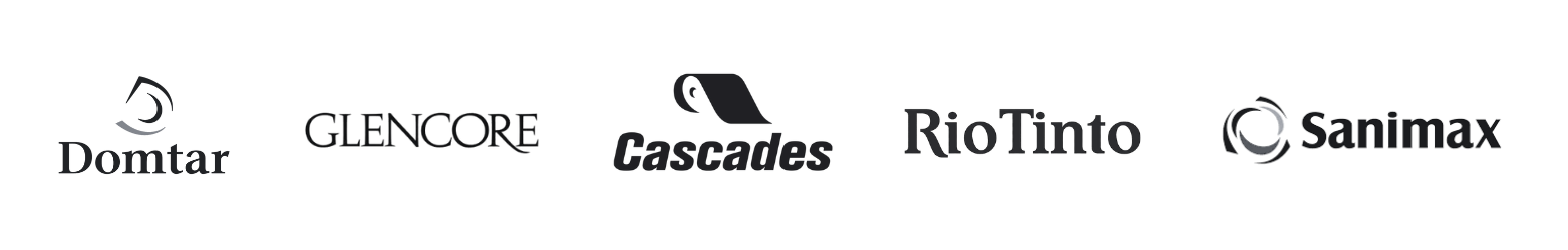 domtar, glencore, cascades, rio tinto, and sanimax all work with CONFORMiT